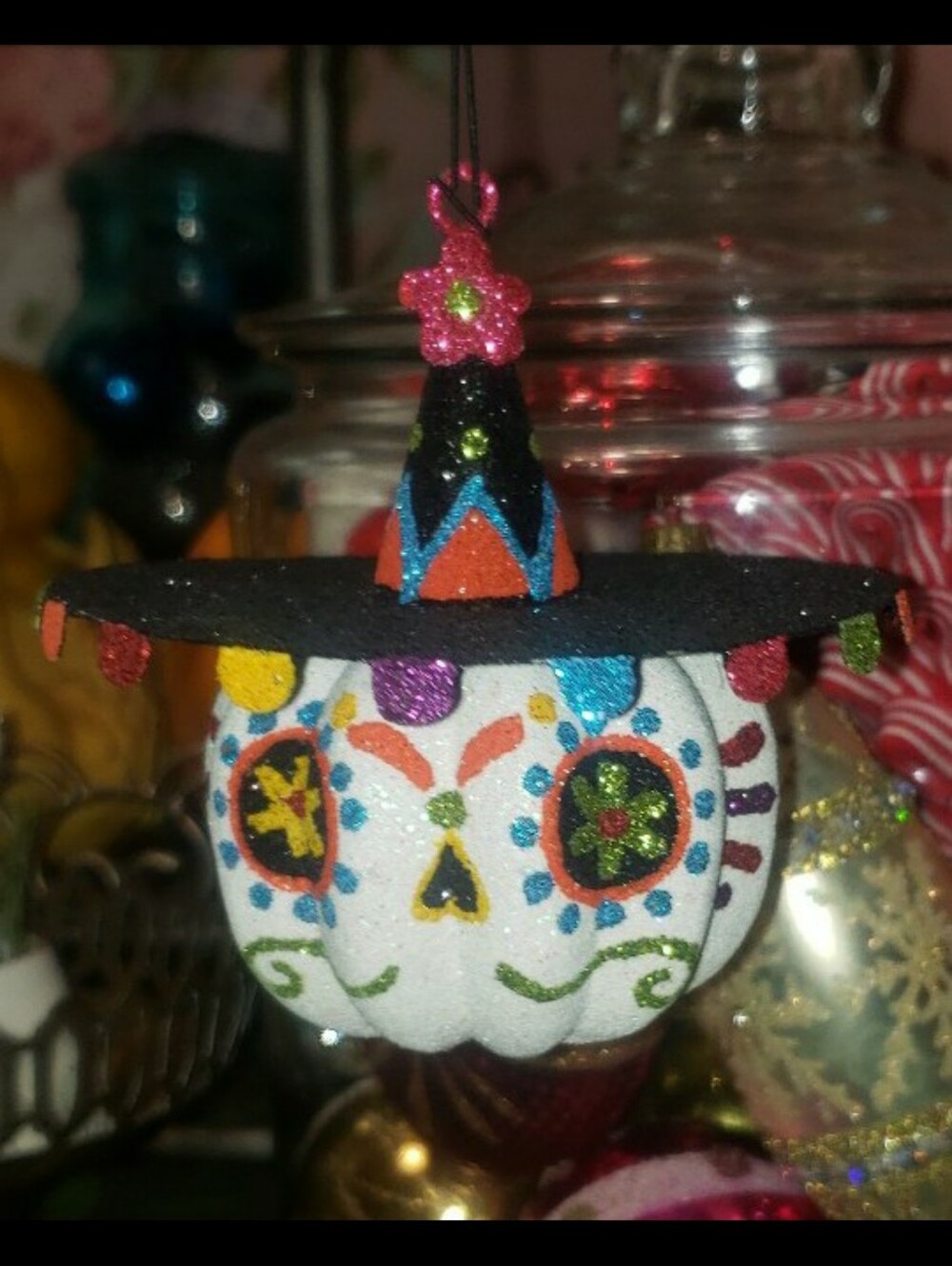 Pier One Day Of The Dead, Dia De Los Muertos Glitter Ornament
